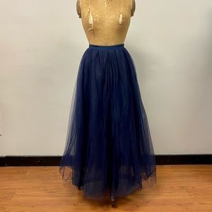 J CREW NWT Navy Blue Layered Tulle Full Skirt